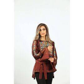 Aida Ghanem Designs - Traditional Shirt Design in Brown Color Mixed in the Most Beautiful Colors