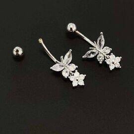 Belly Piercing Crystal Flower