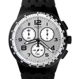 Swatch - Watch for Men Nocloud Chrono Black Rubber Silver Dial