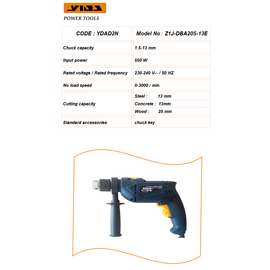 YIDA - Impact Drill with Hammer 550W