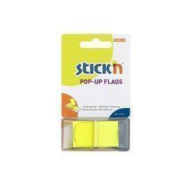 HOPAX - Stick'n Pop-Up Flags Solid Colors - Neon Yellow 45 x 25 mm - Pack of 1