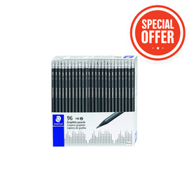 STEADTLER - Graphite Pencils with Erasers - Box of 96