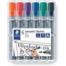 STEADTLER - Bullet Point Lumocolor 6 Flip Chart Markers - 2mm