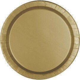 Unique - Plates Round 21.9cm Diam.8 pcs - Gold