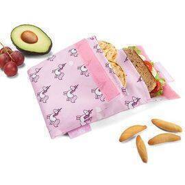 Roll'eat Snack'n'Go Duo Reusable Snack Bag with 2 Compartments 18x18cm - Animals- Unicorn