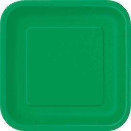 Unique - Plates Squared 22.2x22.2 cm 14 pcs - Emerald Green