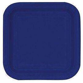 Unique - Plates Squared 22.2x22.2 cm 14 pcs - Navy Blue