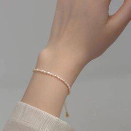 Bracelet 925 Sterling Silver Gold Plated Pearl 