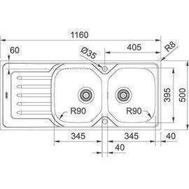 Franke - Sink Stainless-Steel 304 116X51Cm Onda Line Olx 621