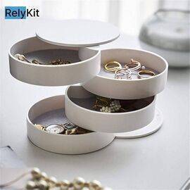 Jewelry Organizer with Mirror Sectioned Rotating