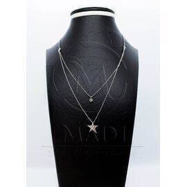 Necklaces Silver 925 Starfish Double Layer