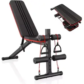 Foldable Gym Bench with Resistance Bands