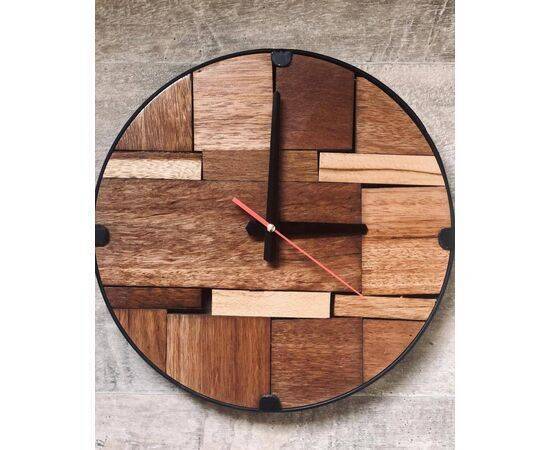 Woodry - Handcrafted Wall Clock Qena Wood , Circular Shape