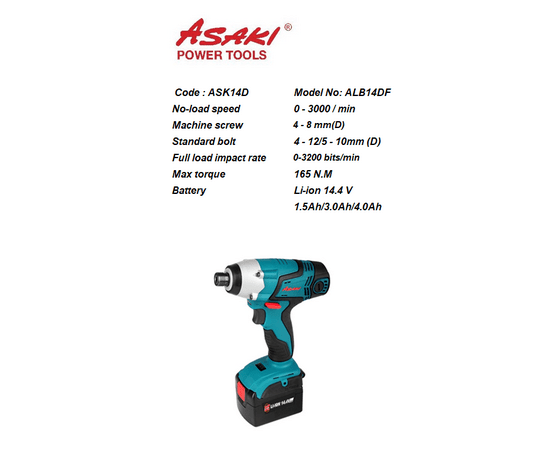 ASAKI - Impact Driver Cordless