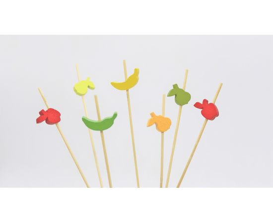 RZ - Accessories - Picks - Wood - Fruit Shape - 100 pieces