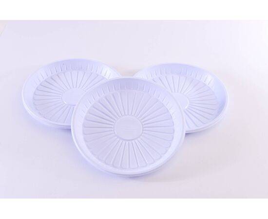 RZ - Plastic Plates Round White 22CM - 50 pieces