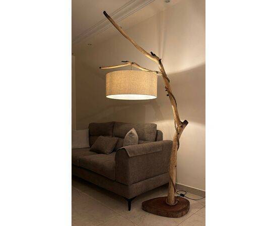 Stand Lamp from Natural Wood