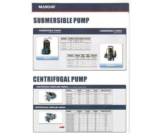 MARQUIS - مضخة ماء 10 حصان فراشي عريض 3 فاز (MF50/160A)