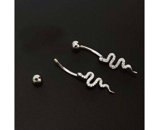 Belly Piercing Silver Dangle Snake