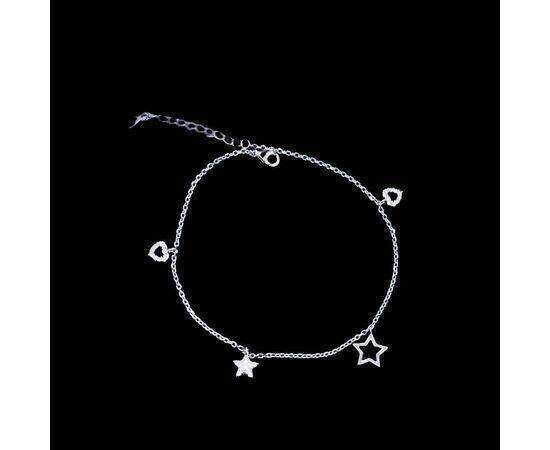 Anklet Silver Stars and Heart Charm