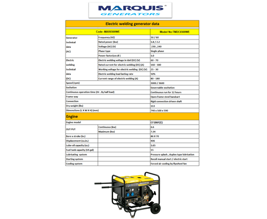 MARQUIS - Generator Diesel for Welding