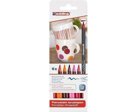 edding -  Porcelain Brush Pencil Set of 6 Colors Warm-Combination