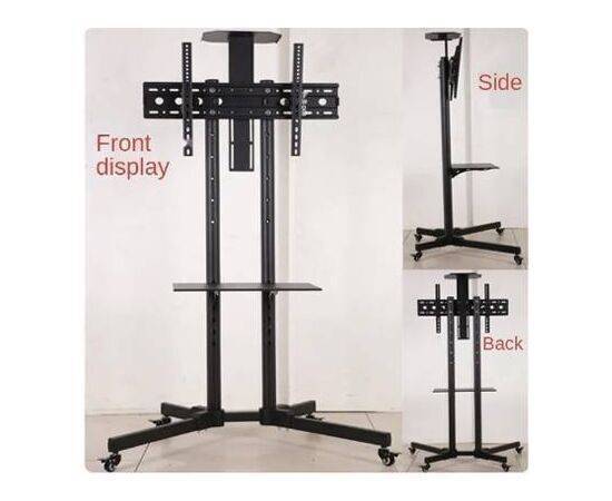 TV Trolly Stand Display Up to 65". M/N:1500 قاعدة شاشة متحركة بعجلات تحمل لغاية 65 انش