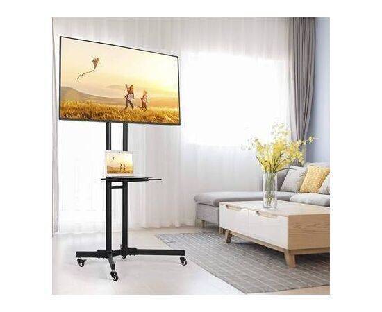 TV Trolly Stand Display Up to 65". M/N:1500 قاعدة شاشة متحركة بعجلات تحمل لغاية 65 انش