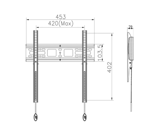 Fixed TV Wall Mount Up to 55".M/N: D2Fقاعدة شاشة حائطية ثابتة تحمل لغاية 55 انش