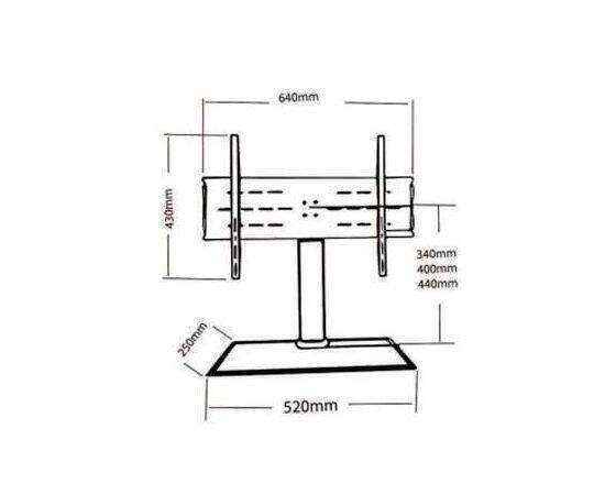 Floor TV Stand Black Up to 65". M/N:SH-3765Bقاعدة شاشةأرضية ثابتة تحمل لغاية 65 انش