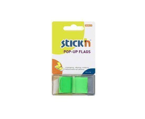 HOPAX - Stick'n Pop-Up Flags Solid Colors - Neon Green 45 x 25 mm - Pack of 1