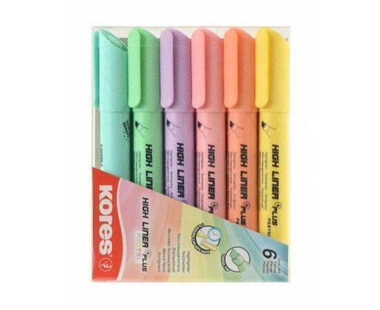 Kores - Highlighter High Liner Plus Chiseled Pastel - Set of 6