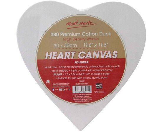 Mont Marte - Stretched Canvas 100% Cotton - Heart 30 cm