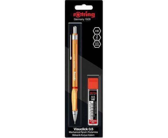 rotring Visuclick - Mechanical Pencil 0.5 mm + 24x HB Leads (Blister Pack) Orange