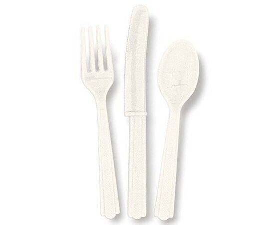 Unique - Plastic Cutlery - 24pcs - Ivory