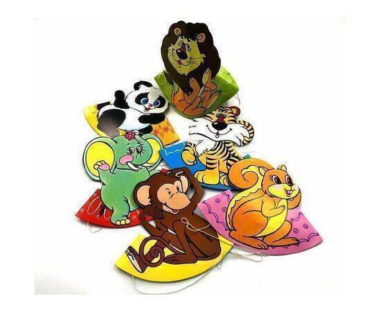 Party Hats Mix & Match Safari Animals - Pack of 6