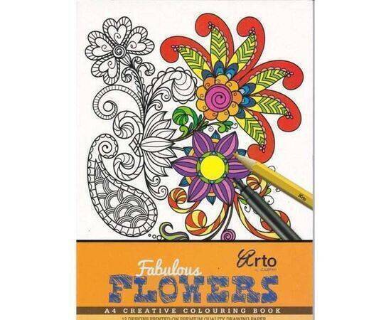 Arto CampAp - Fabulous Flower Adult Coloring Book 180 GSM - A4