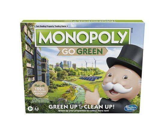 Hasbro Games Monopoly Go Green 100% Recycled Paper Board Game