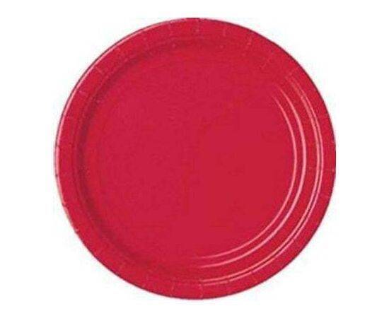 Unique - Plates Round 21.9cm Diam. - 8 pcs - Ruby Red