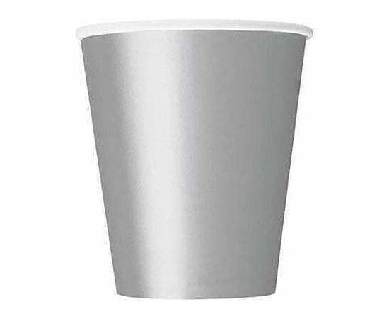 Unique - Party Cups 9oz - 270ml - 8 pcs - Silver