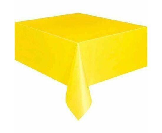 Unique - Table Cover Party Plastic  - 1.37m x 2.74m - Sunflower Yellow