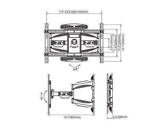 Double Arm Full Motion TV Mount Up to 70"