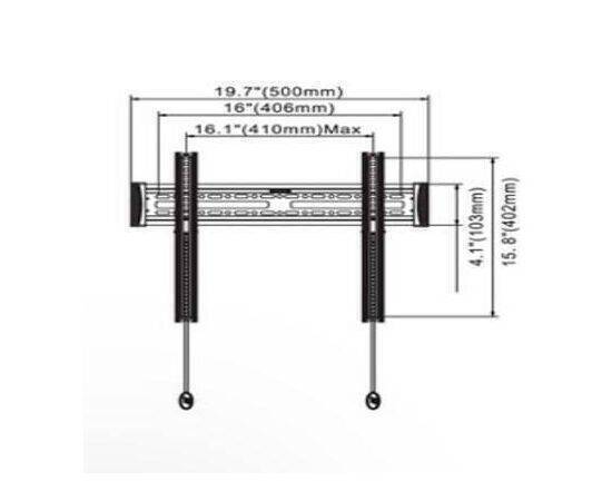 Large Fixed Wall Mount Up to 70". M/M: NBC3-F.قاعدة شاشة حائطية ثابتة تحمل لغاية 70 انش