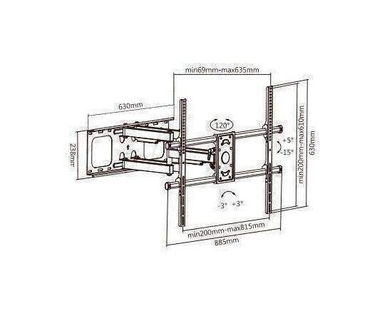 Full motion TV Wall Mount Up to 90"