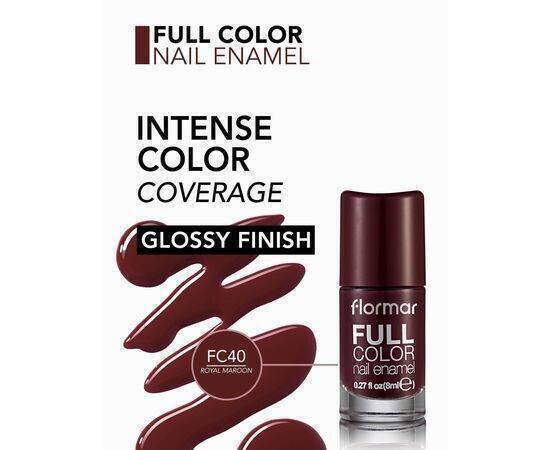 Flormar -  Full Color Nail Enamel Royal Maroon40