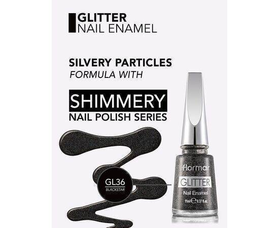 Flormar - Glitter Nail Enamel Gl10Blackstar 