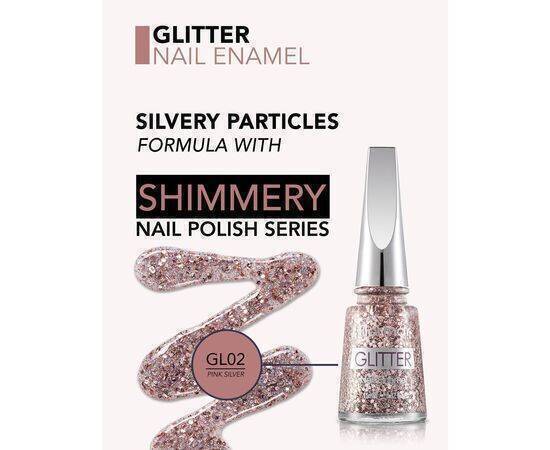 Flormar - Glitter Nail Enamel Gl02Pink Silver 