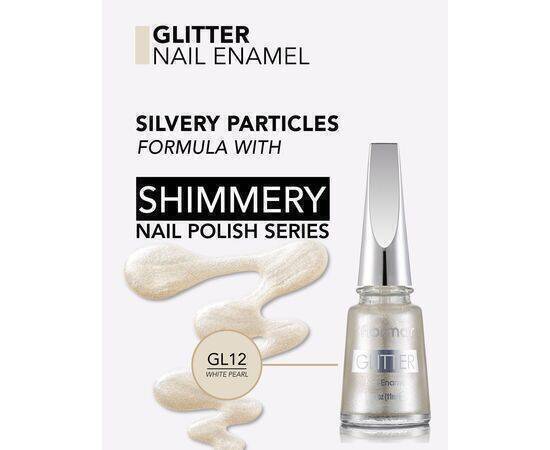 Flormar - Glitter Nail Enamel Gl12White Pearl