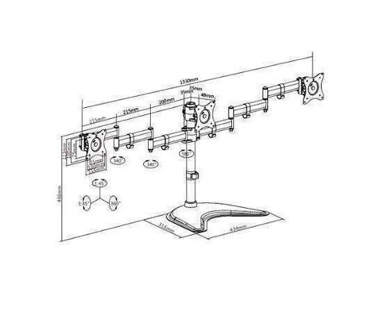 Triple Monitor Stand Up to 27".