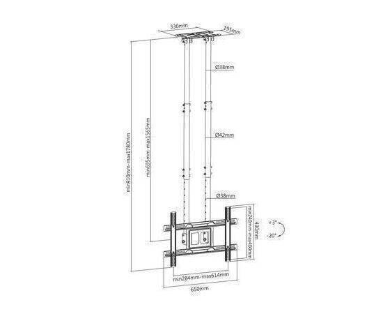 Heavy Tv Ceiling Mount Up to 90".